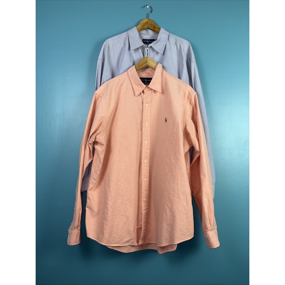 Polo Ralph Lauren Men's Long Sleeve Button Down Shirt Size XXL Lot Of 2 Preppy